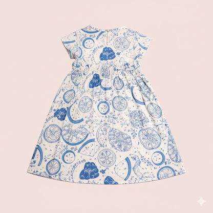 Blue Orchard Cotton Dress