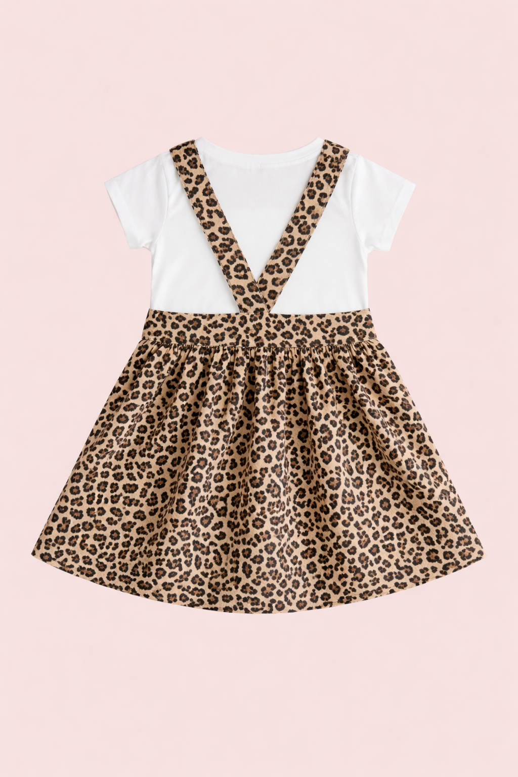 Little Wild Leopard Pinafore Dress Set