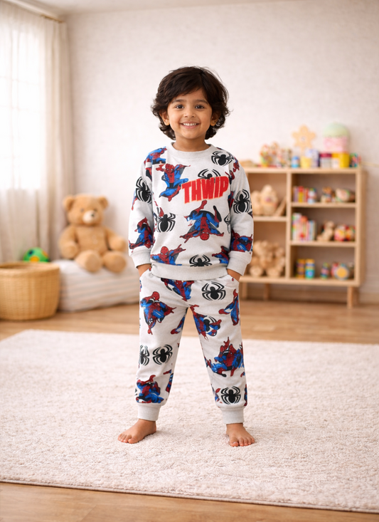 Spiderman Printed Sweatshirt & Jogger Set