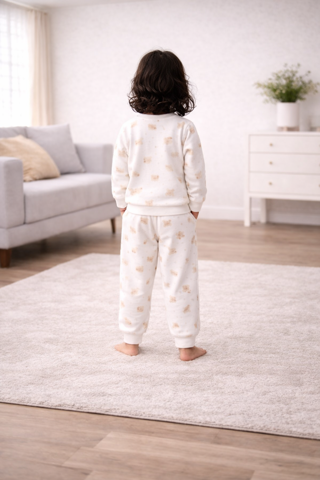 Happy Bear Pink Printed Sweatshirt & Jogger Set