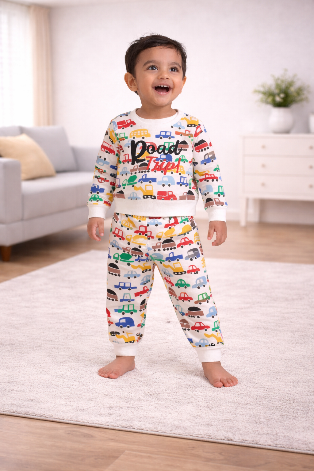 Road Trip Printed Sweatshirt & Jogger Set