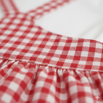 Classic Red Check Dungaree Dress