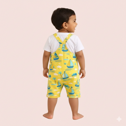 Little Sailor Boat Dungaree Set