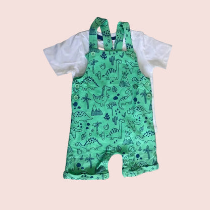 Dino Adventure Green Dungaree Set